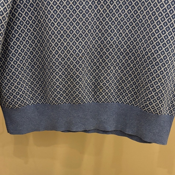 Brooks Brothers Supima Cotton Cashmere V-Neck Blue Diamond Sweater - Picture 5 of 7